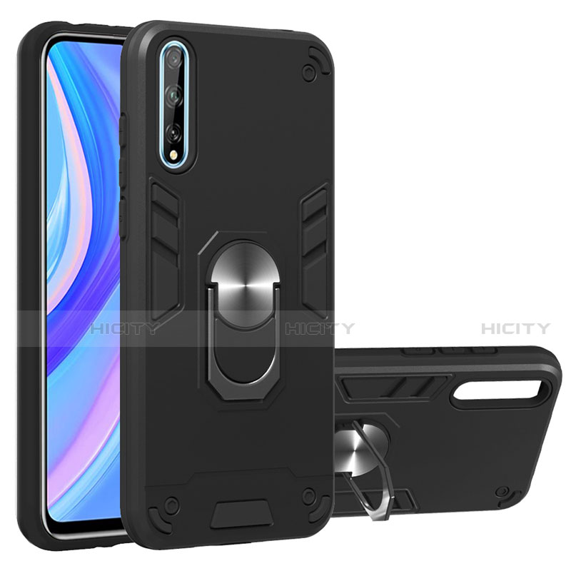 Custodia Silicone e Plastica Opaca Cover con Magnetico Anello Supporto per Huawei Enjoy 10S