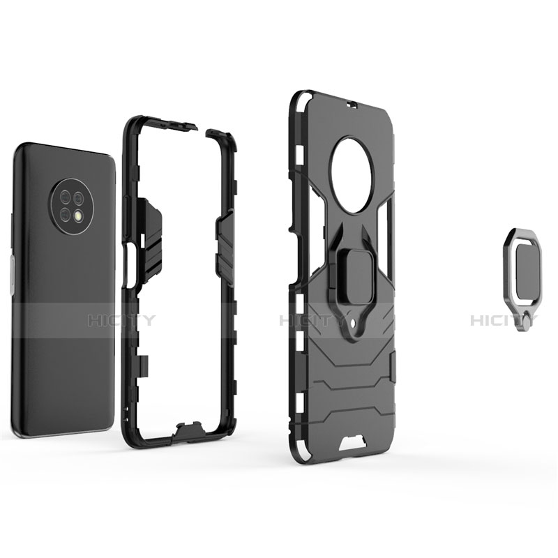 Custodia Silicone e Plastica Opaca Cover con Magnetico Anello Supporto per Huawei Enjoy 20 Plus 5G