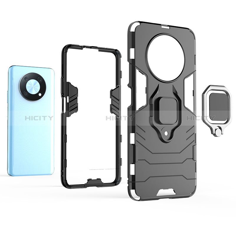 Custodia Silicone e Plastica Opaca Cover con Magnetico Anello Supporto per Huawei Enjoy 50 Pro