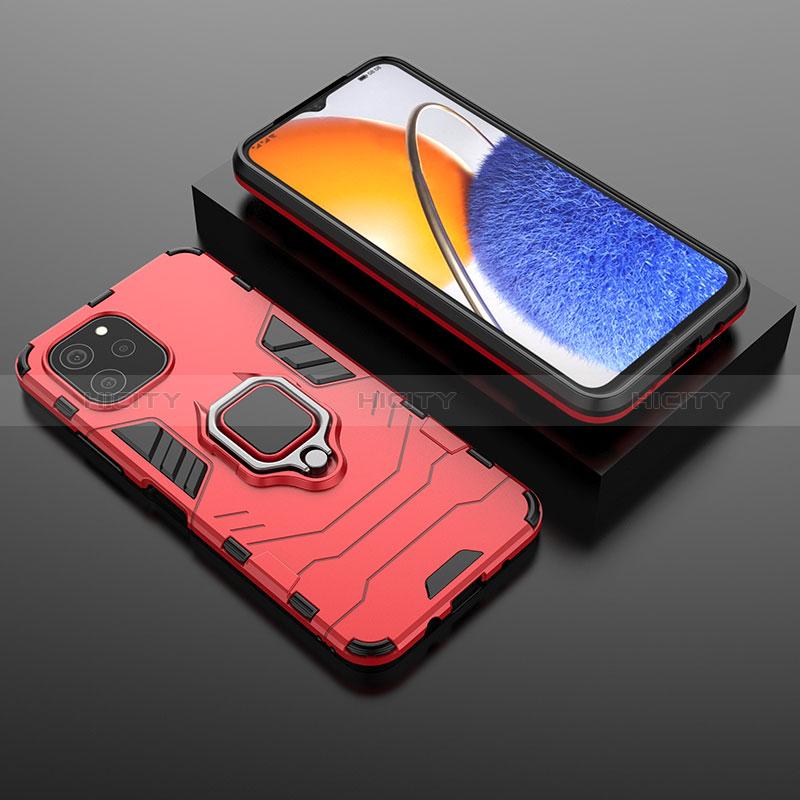 Custodia Silicone e Plastica Opaca Cover con Magnetico Anello Supporto per Huawei Enjoy 50z