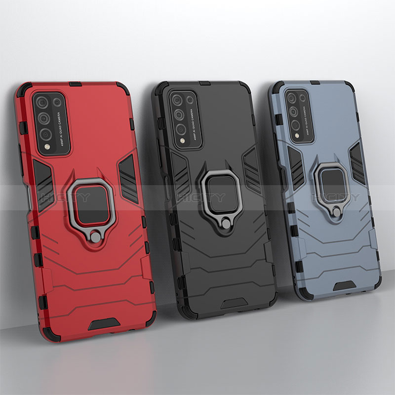 Custodia Silicone e Plastica Opaca Cover con Magnetico Anello Supporto per Huawei Honor 10X Lite