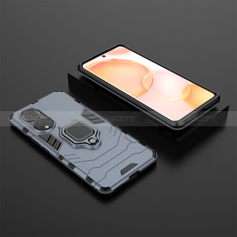 Custodia Silicone e Plastica Opaca Cover con Magnetico Anello Supporto per Huawei Honor 50 5G