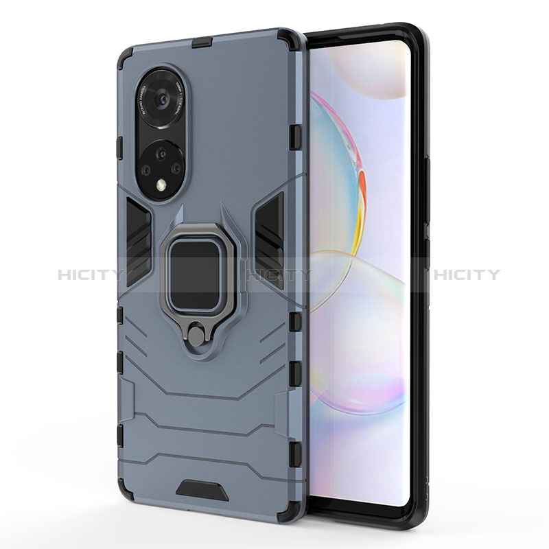 Custodia Silicone e Plastica Opaca Cover con Magnetico Anello Supporto per Huawei Honor 50 Pro 5G