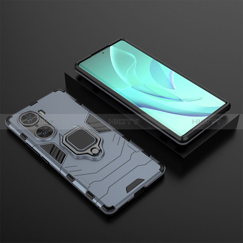 Custodia Silicone e Plastica Opaca Cover con Magnetico Anello Supporto per Huawei Honor 60 5G