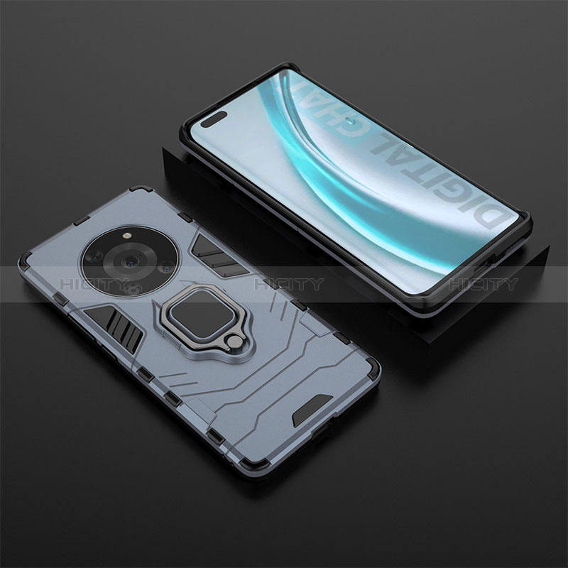 Custodia Silicone e Plastica Opaca Cover con Magnetico Anello Supporto per Huawei Honor Magic3 Pro 5G