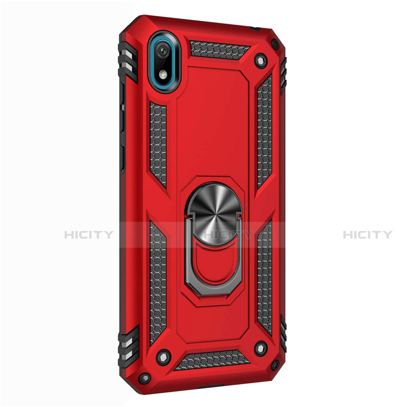 Custodia Silicone e Plastica Opaca Cover con Magnetico Anello Supporto per Huawei Honor Play 8 Rosso