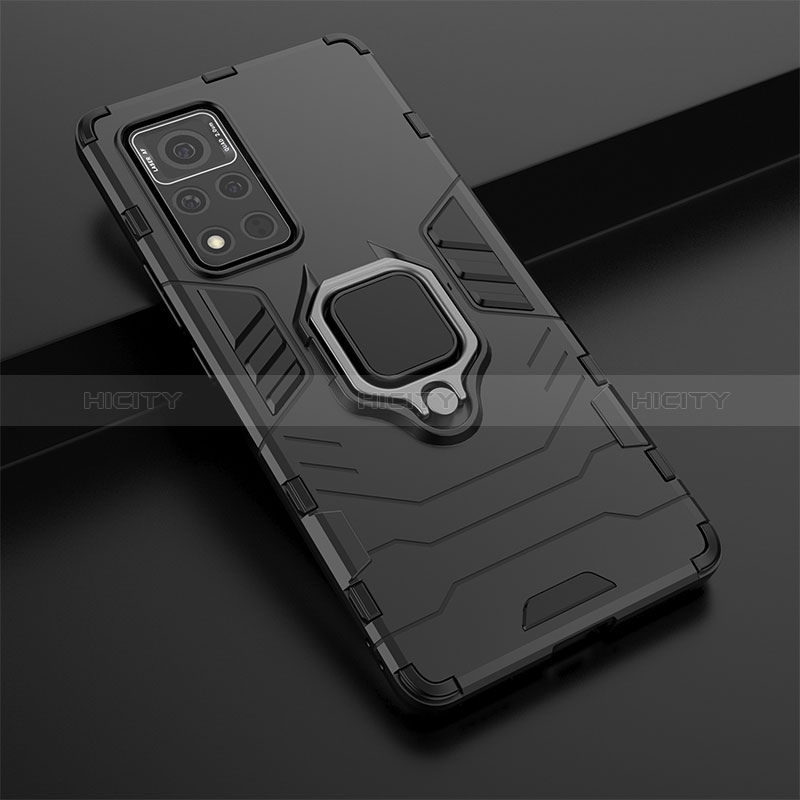 Custodia Silicone e Plastica Opaca Cover con Magnetico Anello Supporto per Huawei Honor V40 5G