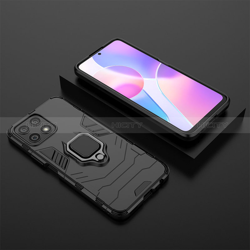 Custodia Silicone e Plastica Opaca Cover con Magnetico Anello Supporto per Huawei Honor X30i