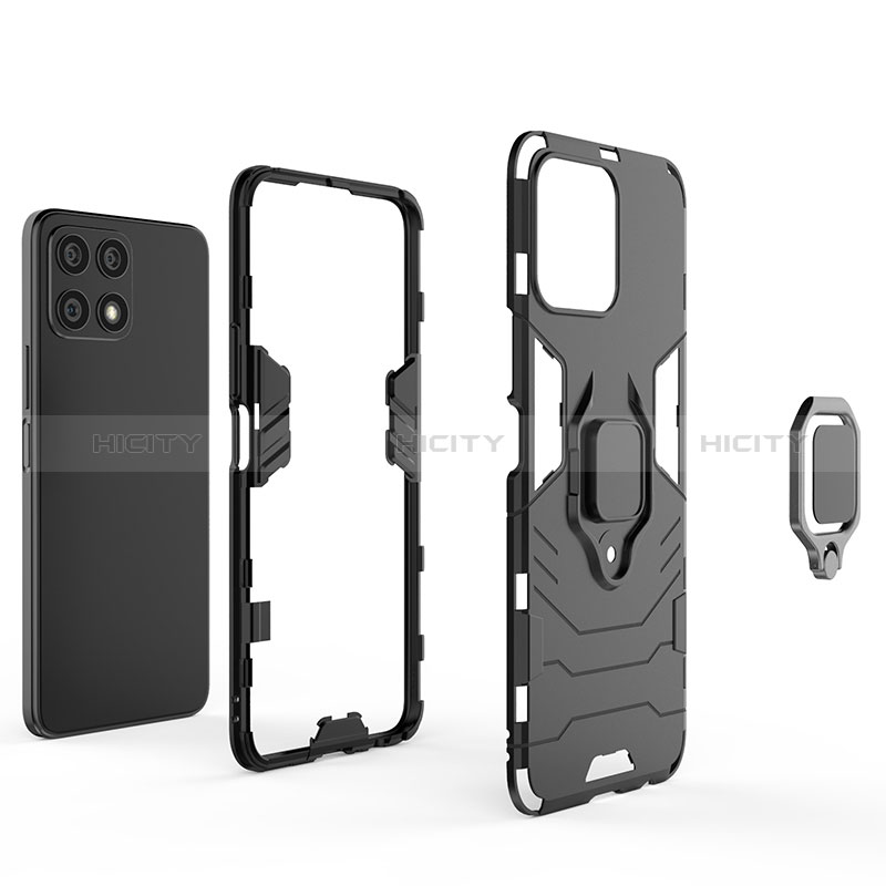 Custodia Silicone e Plastica Opaca Cover con Magnetico Anello Supporto per Huawei Honor X30i