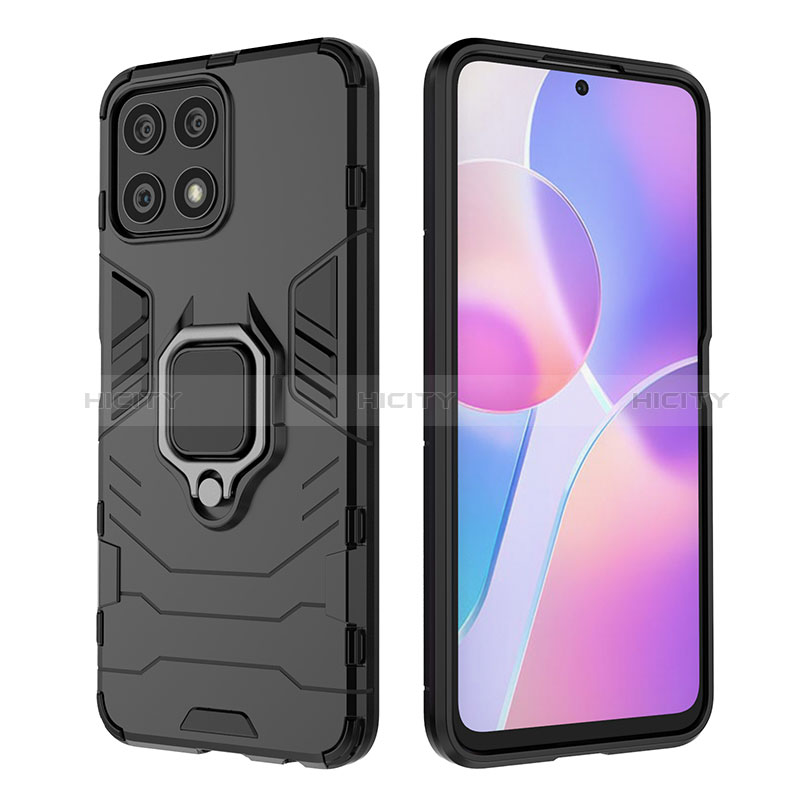 Custodia Silicone e Plastica Opaca Cover con Magnetico Anello Supporto per Huawei Honor X30i