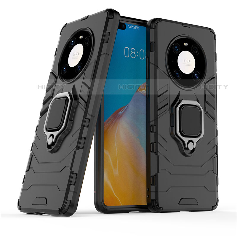 Custodia Silicone e Plastica Opaca Cover con Magnetico Anello Supporto per Huawei Mate 40E 5G