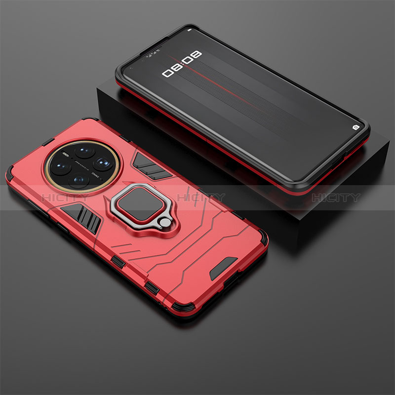 Custodia Silicone e Plastica Opaca Cover con Magnetico Anello Supporto per Huawei Mate 50 Pro