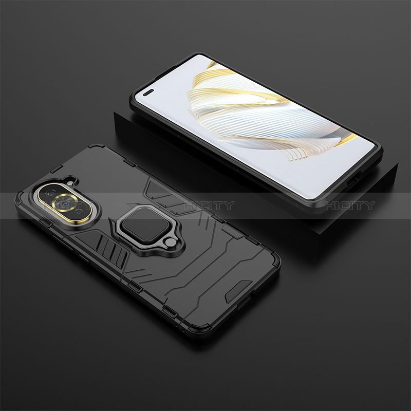 Custodia Silicone e Plastica Opaca Cover con Magnetico Anello Supporto per Huawei Nova 10 Pro