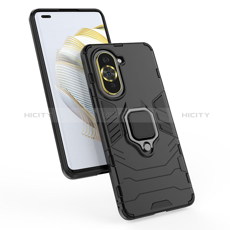 Custodia Silicone e Plastica Opaca Cover con Magnetico Anello Supporto per Huawei Nova 10 Pro