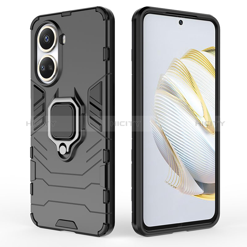 Custodia Silicone e Plastica Opaca Cover con Magnetico Anello Supporto per Huawei Nova 10 SE