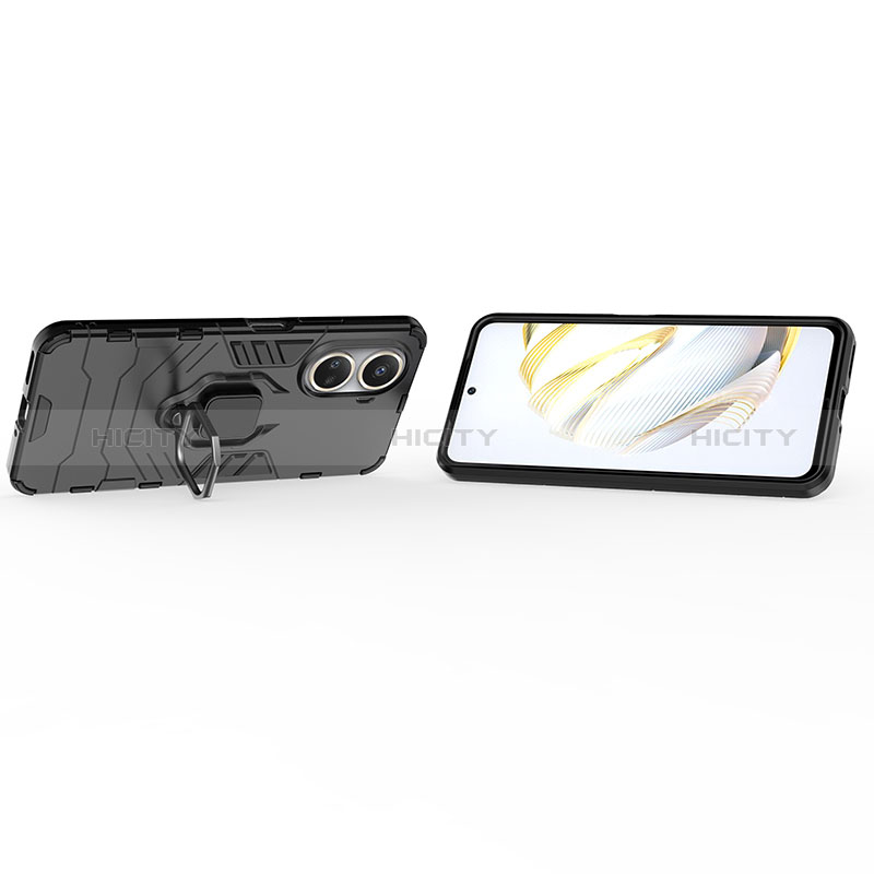 Custodia Silicone e Plastica Opaca Cover con Magnetico Anello Supporto per Huawei Nova 10 SE