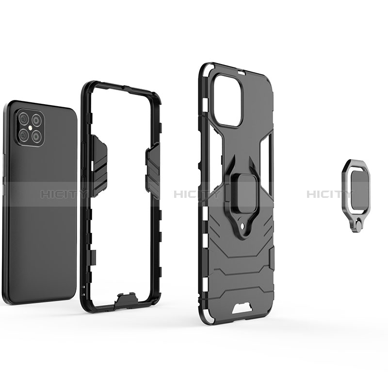 Custodia Silicone e Plastica Opaca Cover con Magnetico Anello Supporto per Huawei Nova 8 SE 4G