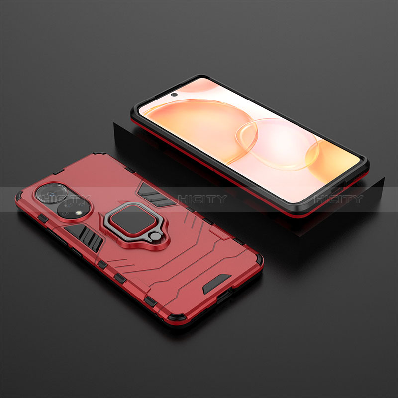 Custodia Silicone e Plastica Opaca Cover con Magnetico Anello Supporto per Huawei Nova 9