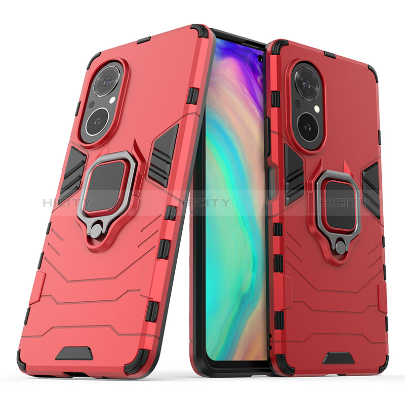 Custodia Silicone e Plastica Opaca Cover con Magnetico Anello Supporto per Huawei Nova 9 SE