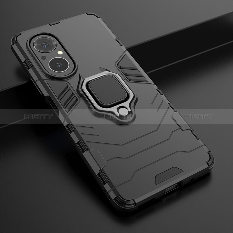 Custodia Silicone e Plastica Opaca Cover con Magnetico Anello Supporto per Huawei Nova 9 SE