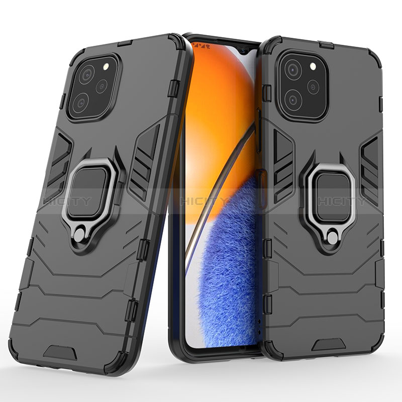 Custodia Silicone e Plastica Opaca Cover con Magnetico Anello Supporto per Huawei Nova Y61