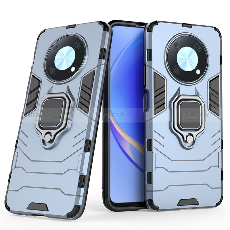 Custodia Silicone e Plastica Opaca Cover con Magnetico Anello Supporto per Huawei Nova Y90