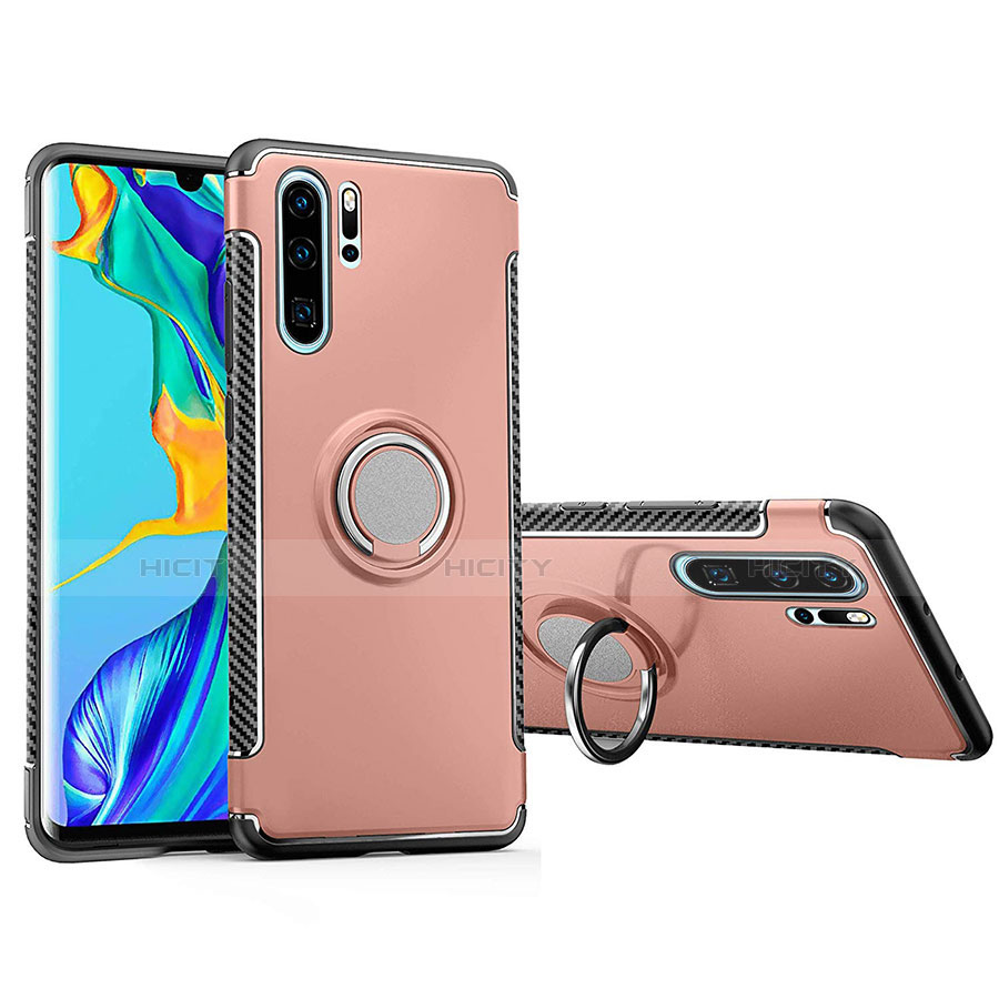 Custodia Silicone e Plastica Opaca Cover con Magnetico Anello Supporto per Huawei P30 Pro New Edition