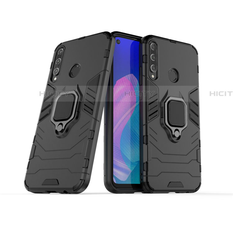 Custodia Silicone e Plastica Opaca Cover con Magnetico Anello Supporto per Huawei Y7p