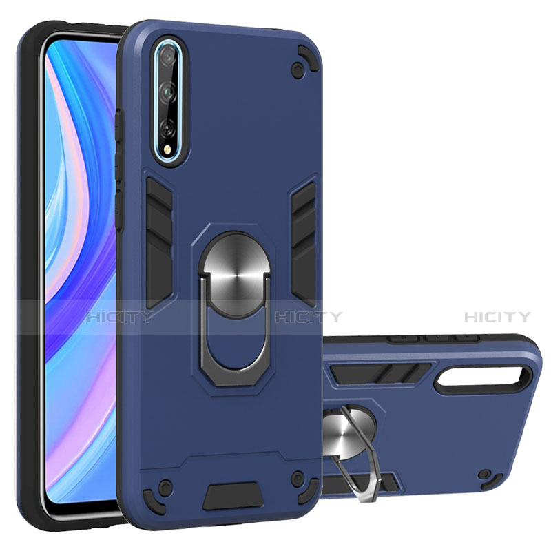 Custodia Silicone e Plastica Opaca Cover con Magnetico Anello Supporto per Huawei Y8p