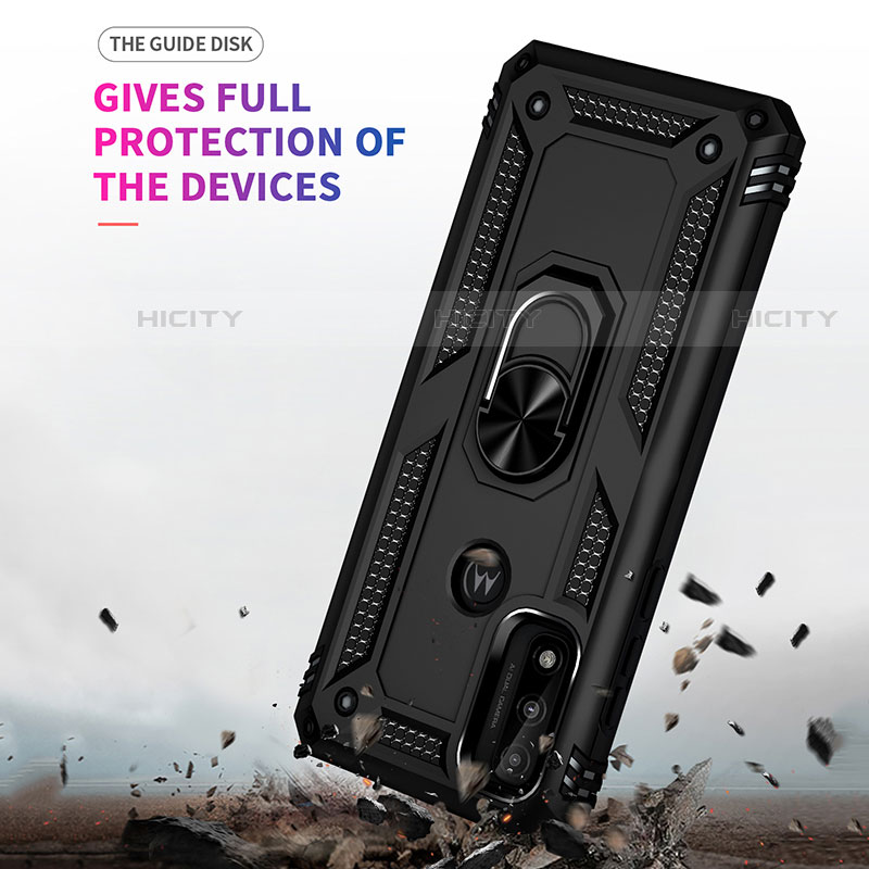 Custodia Silicone e Plastica Opaca Cover con Magnetico Anello Supporto per Motorola Moto G Pure