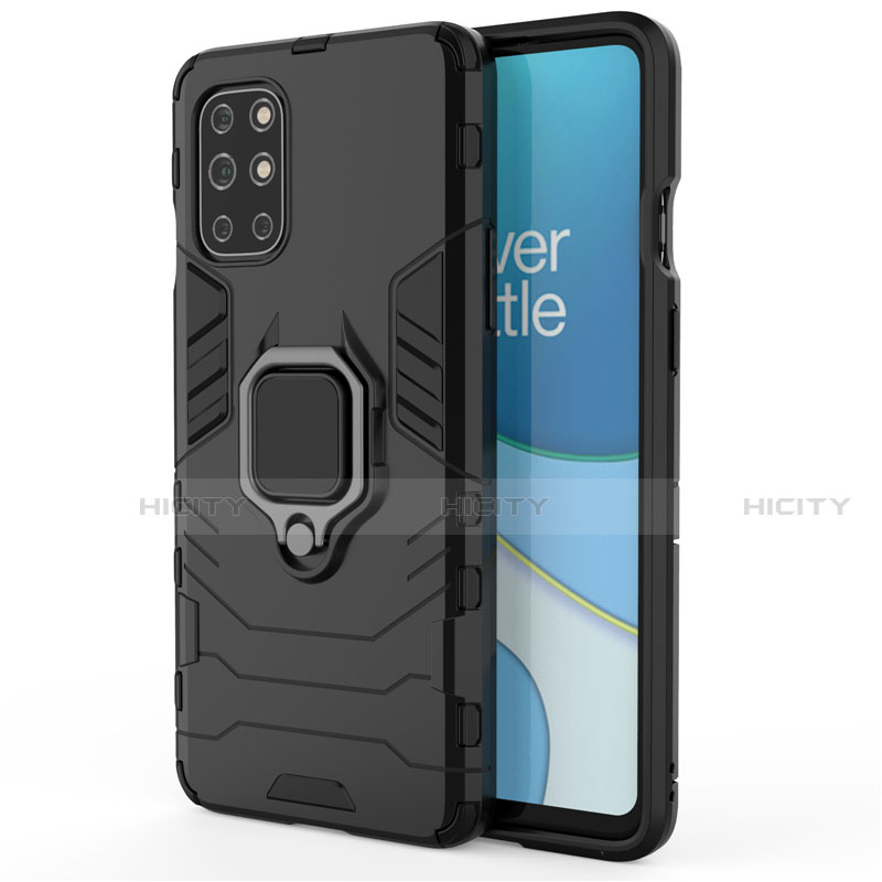 Custodia Silicone e Plastica Opaca Cover con Magnetico Anello Supporto per OnePlus 8T 5G Nero