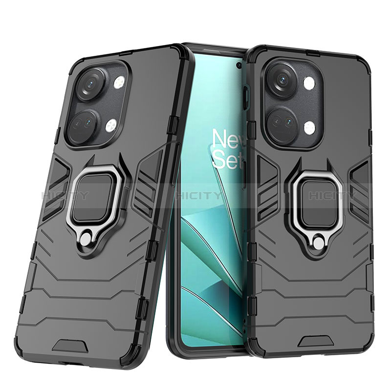 Custodia Silicone e Plastica Opaca Cover con Magnetico Anello Supporto per OnePlus Ace 2V 5G