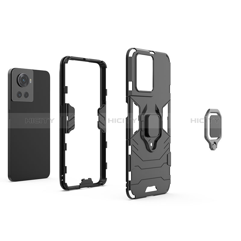 Custodia Silicone e Plastica Opaca Cover con Magnetico Anello Supporto per OnePlus Ace 5G