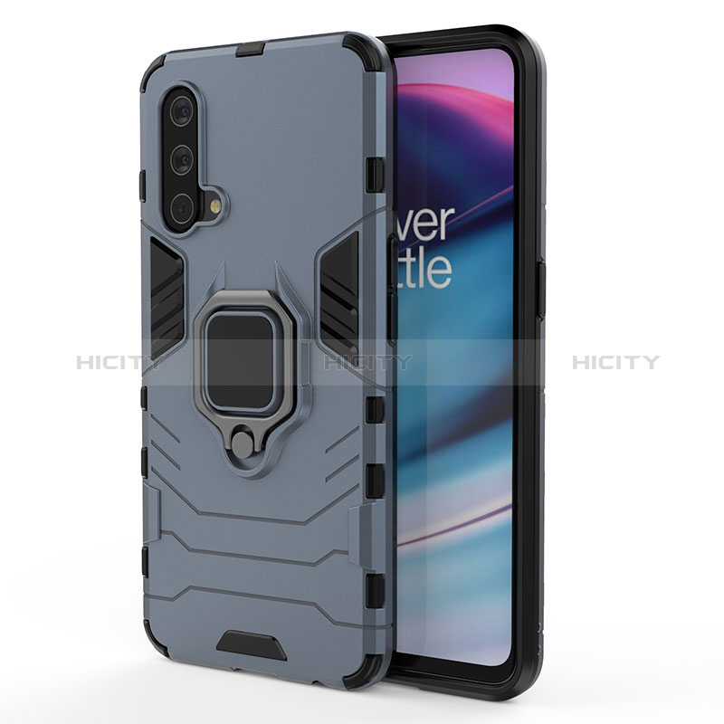 Custodia Silicone e Plastica Opaca Cover con Magnetico Anello Supporto per OnePlus Nord CE 5G