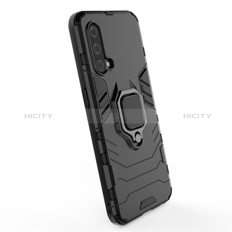 Custodia Silicone e Plastica Opaca Cover con Magnetico Anello Supporto per OnePlus Nord CE 5G