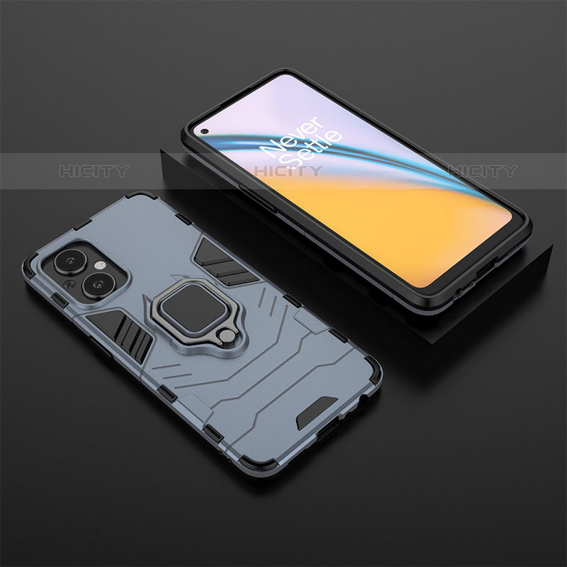 Custodia Silicone e Plastica Opaca Cover con Magnetico Anello Supporto per OnePlus Nord N20 5G