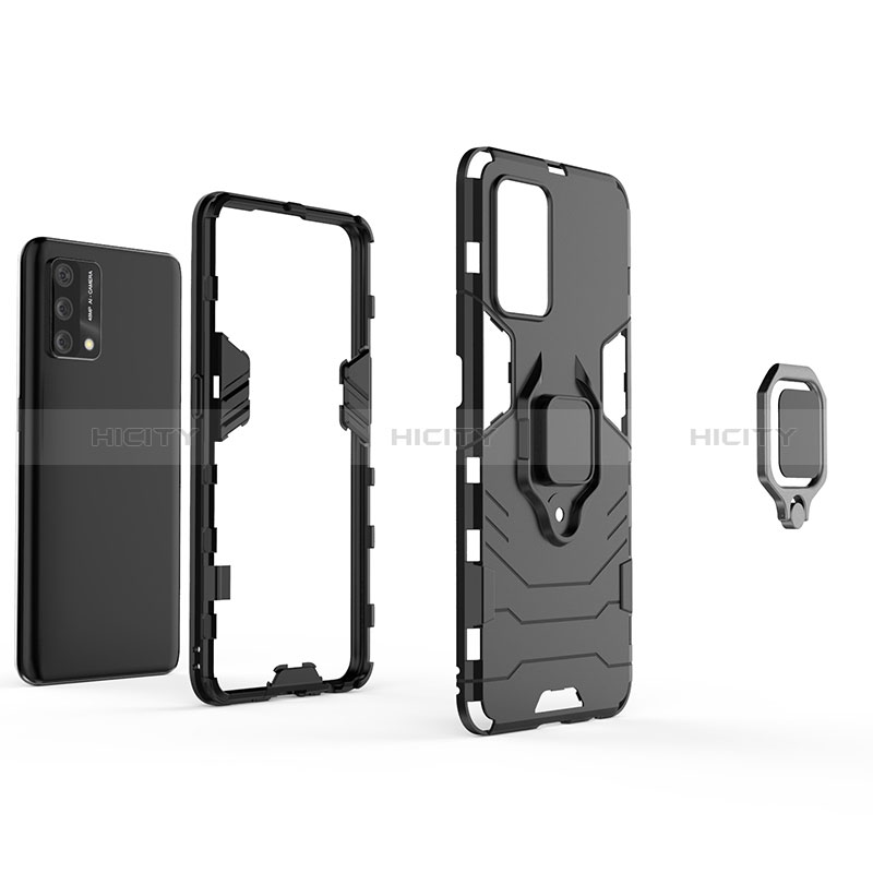 Custodia Silicone e Plastica Opaca Cover con Magnetico Anello Supporto per Oppo A95 4G