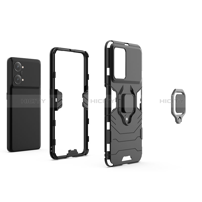 Custodia Silicone e Plastica Opaca Cover con Magnetico Anello Supporto per Oppo K10 Pro 5G