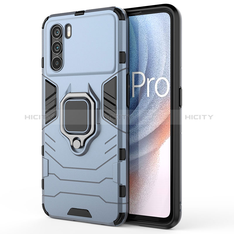 Custodia Silicone e Plastica Opaca Cover con Magnetico Anello Supporto per Oppo K9 Pro 5G