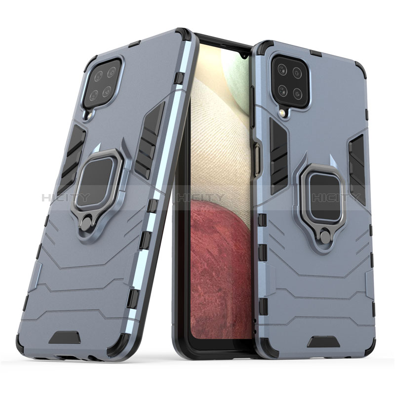 Custodia Silicone e Plastica Opaca Cover con Magnetico Anello Supporto per Samsung Galaxy A12 5G