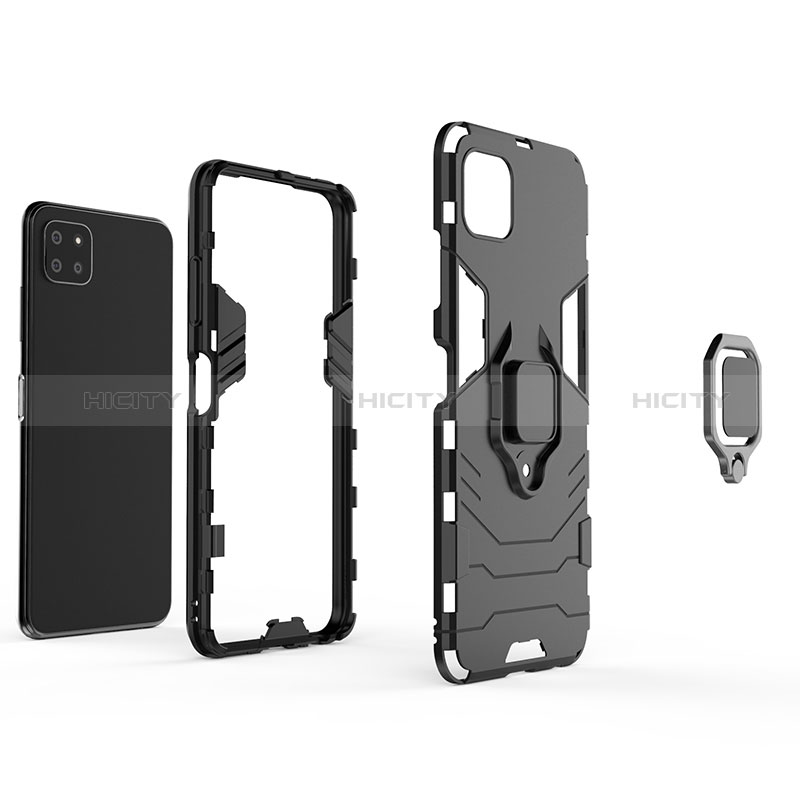 Custodia Silicone e Plastica Opaca Cover con Magnetico Anello Supporto per Samsung Galaxy A22s 5G