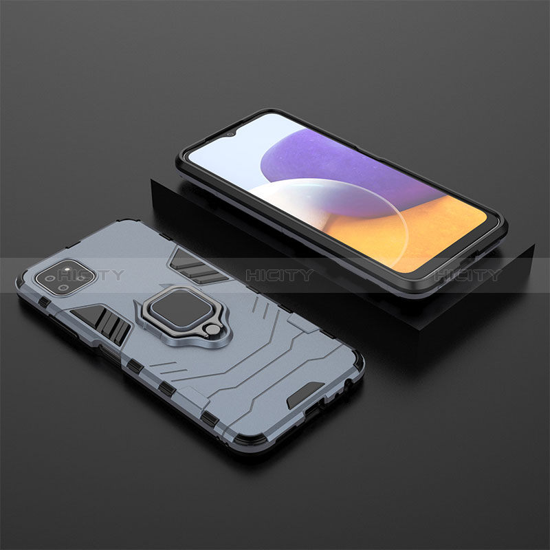 Custodia Silicone e Plastica Opaca Cover con Magnetico Anello Supporto per Samsung Galaxy A22s 5G