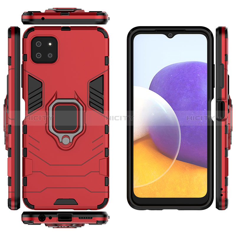 Custodia Silicone e Plastica Opaca Cover con Magnetico Anello Supporto per Samsung Galaxy A22s 5G