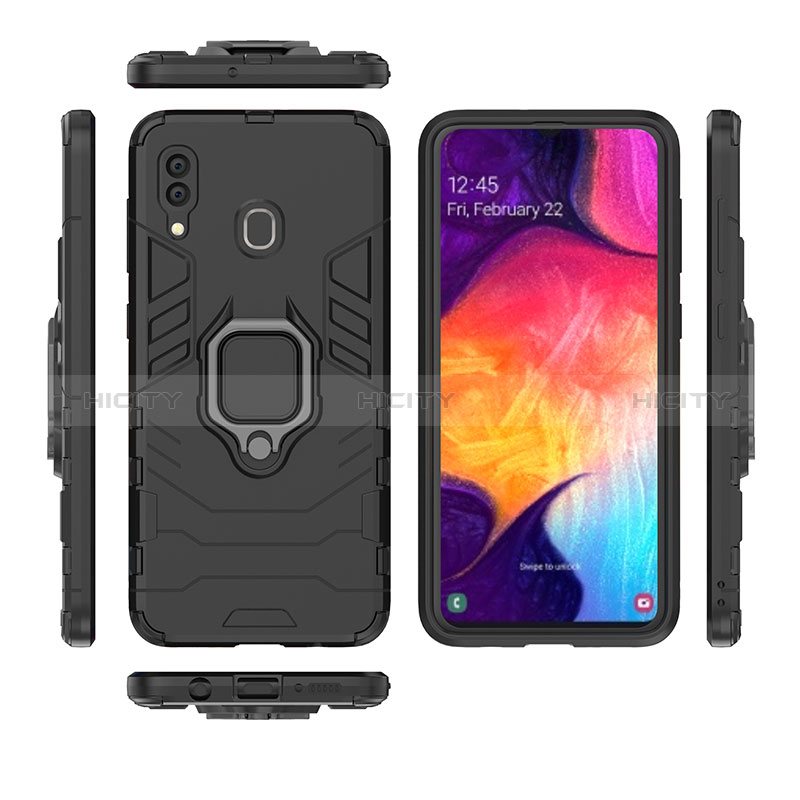 Custodia Silicone e Plastica Opaca Cover con Magnetico Anello Supporto per Samsung Galaxy A30