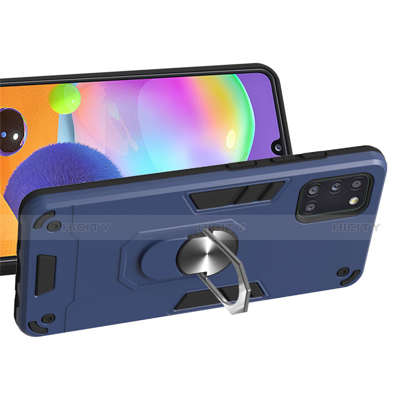 Custodia Silicone e Plastica Opaca Cover con Magnetico Anello Supporto per Samsung Galaxy A31