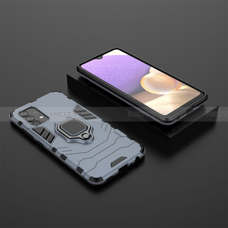 Custodia Silicone e Plastica Opaca Cover con Magnetico Anello Supporto per Samsung Galaxy A32 4G