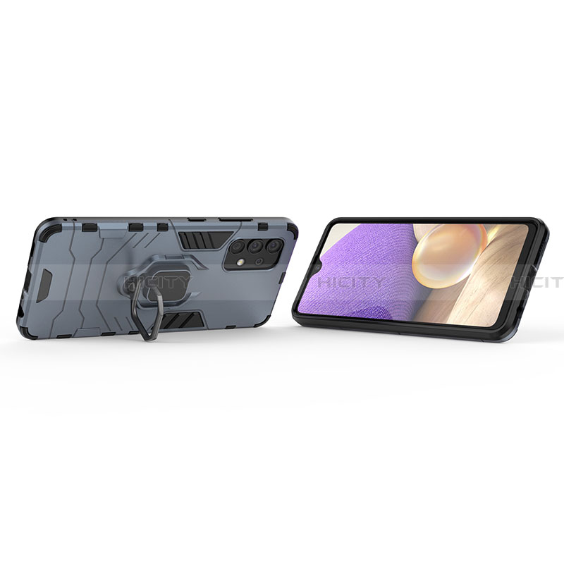 Custodia Silicone e Plastica Opaca Cover con Magnetico Anello Supporto per Samsung Galaxy A32 4G