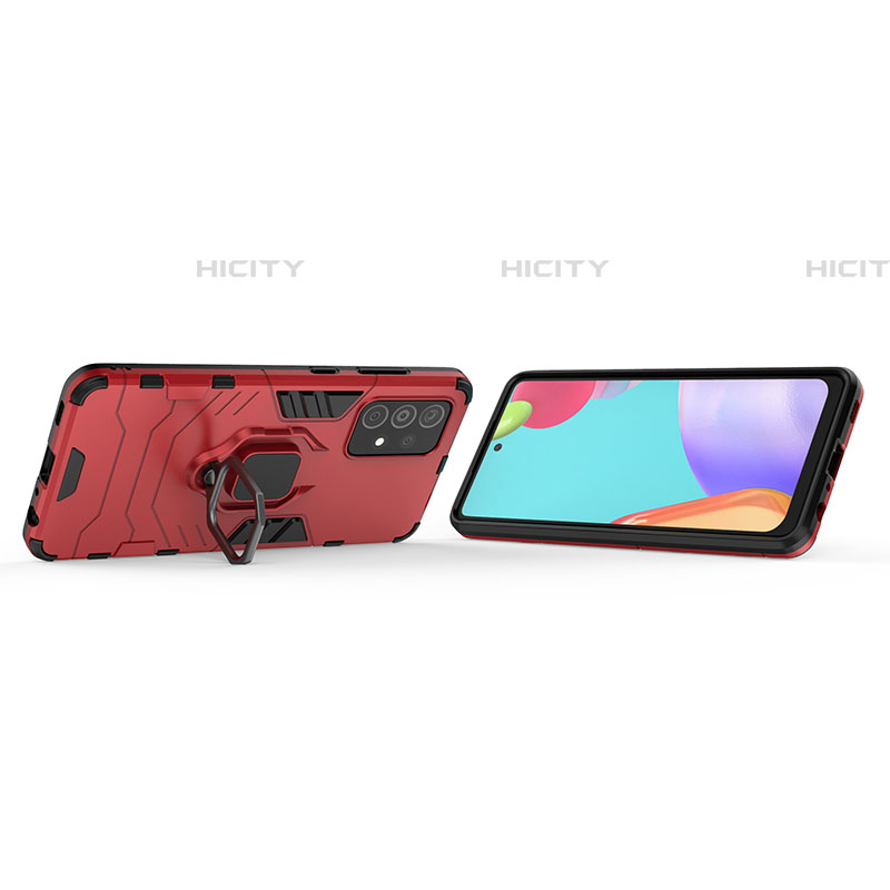 Custodia Silicone e Plastica Opaca Cover con Magnetico Anello Supporto per Samsung Galaxy A52 4G