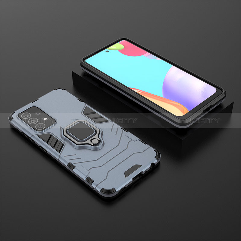 Custodia Silicone e Plastica Opaca Cover con Magnetico Anello Supporto per Samsung Galaxy A52s 5G