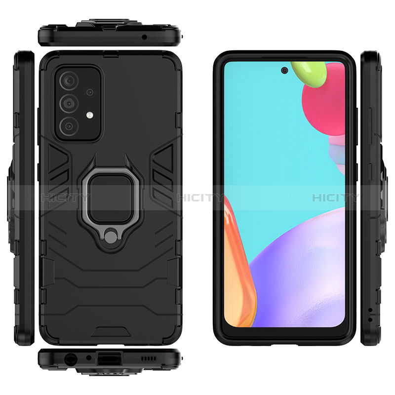 Custodia Silicone e Plastica Opaca Cover con Magnetico Anello Supporto per Samsung Galaxy A52s 5G